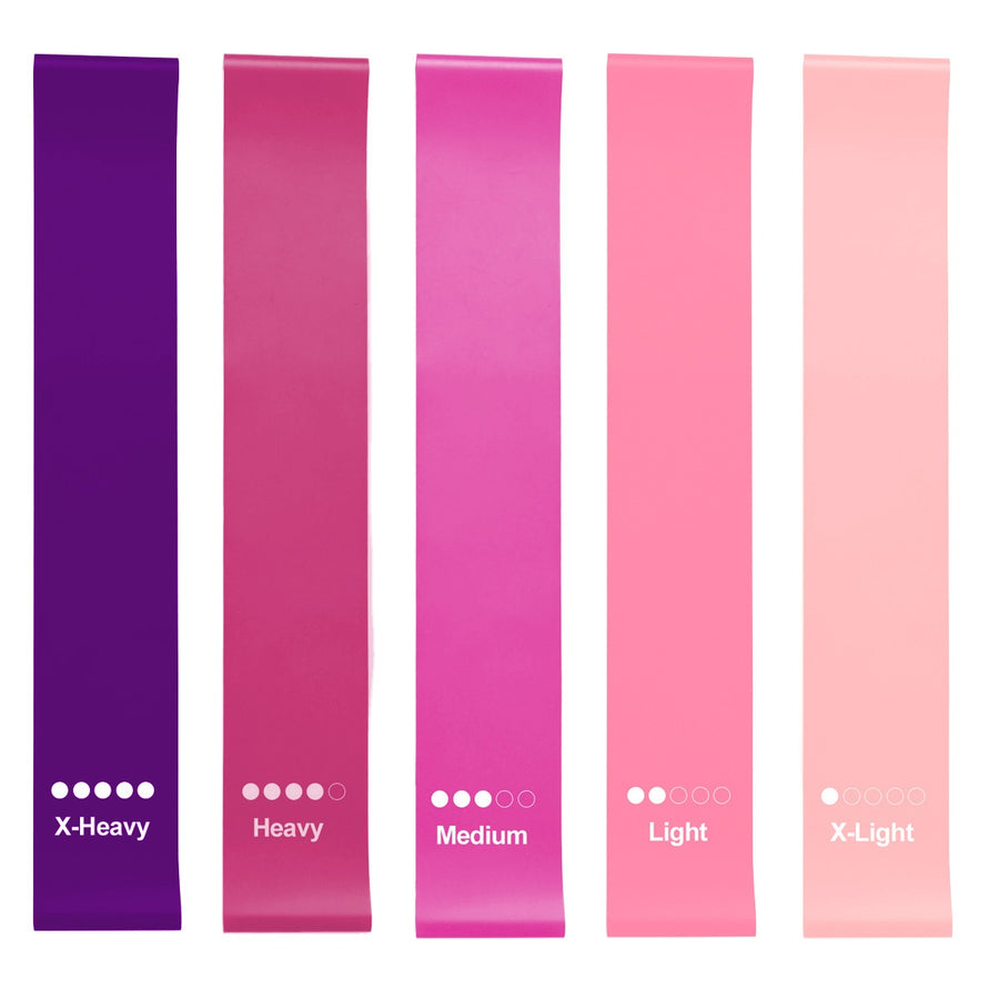 Resistance Bands Loop Set Of 5 Exercise Strength Workout Fitness Yoga Booty Band